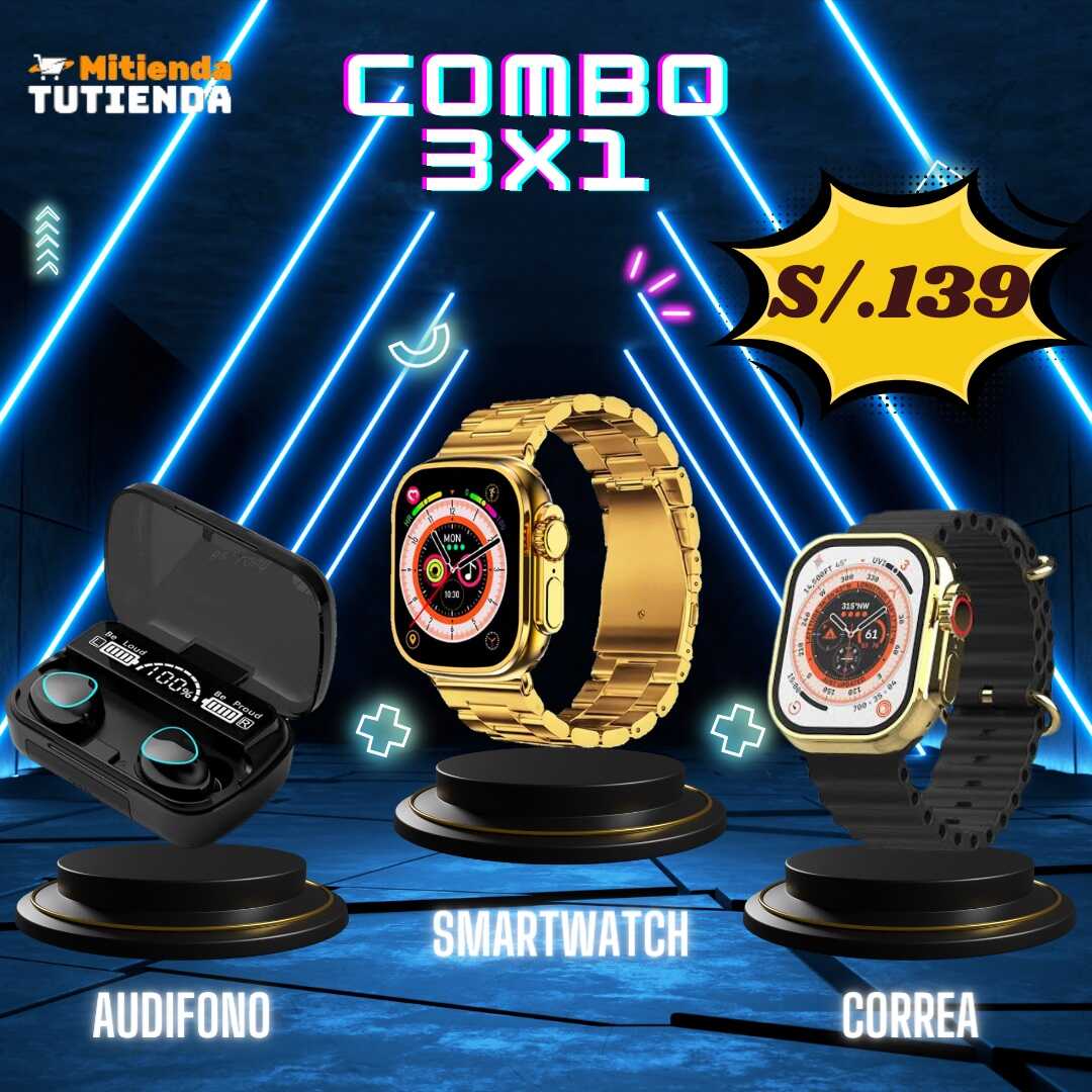 Combo P6* (4x1) Smartwatch + Correa + mini cargador + audifono