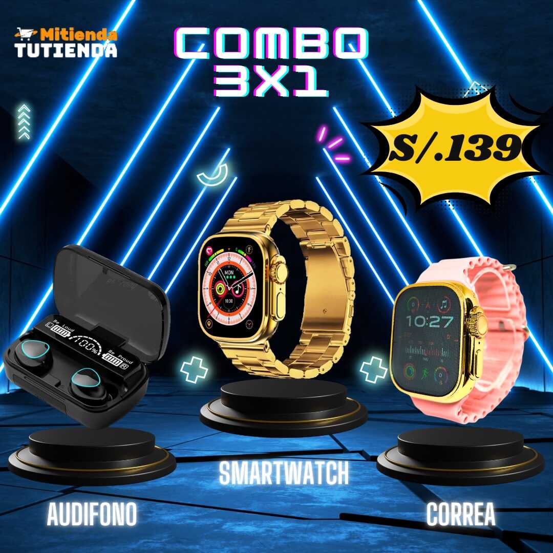 Combo P6* (4x1) Smartwatch + Correa + mini cargador + audifono