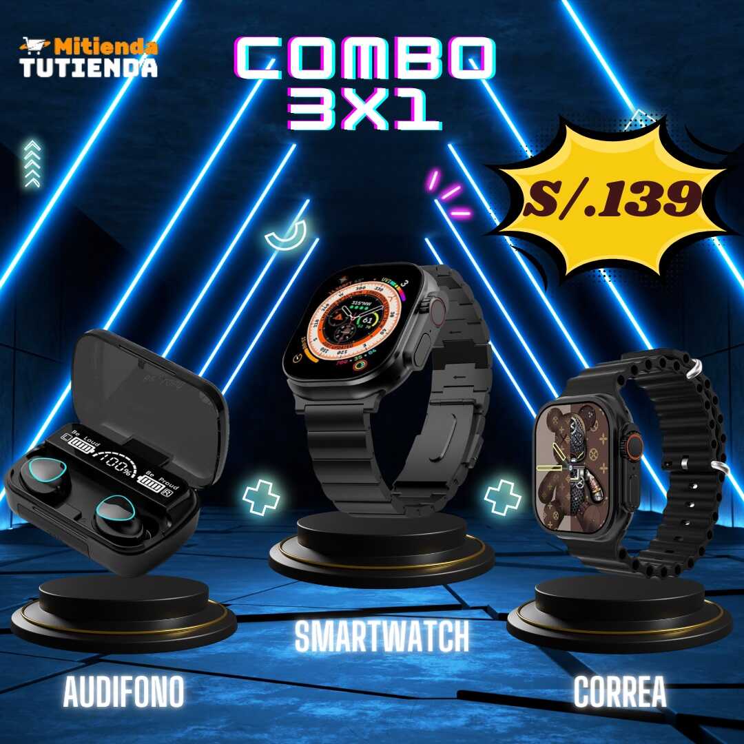 Combo P6* (4x1) Smartwatch + Correa + mini cargador + audifono