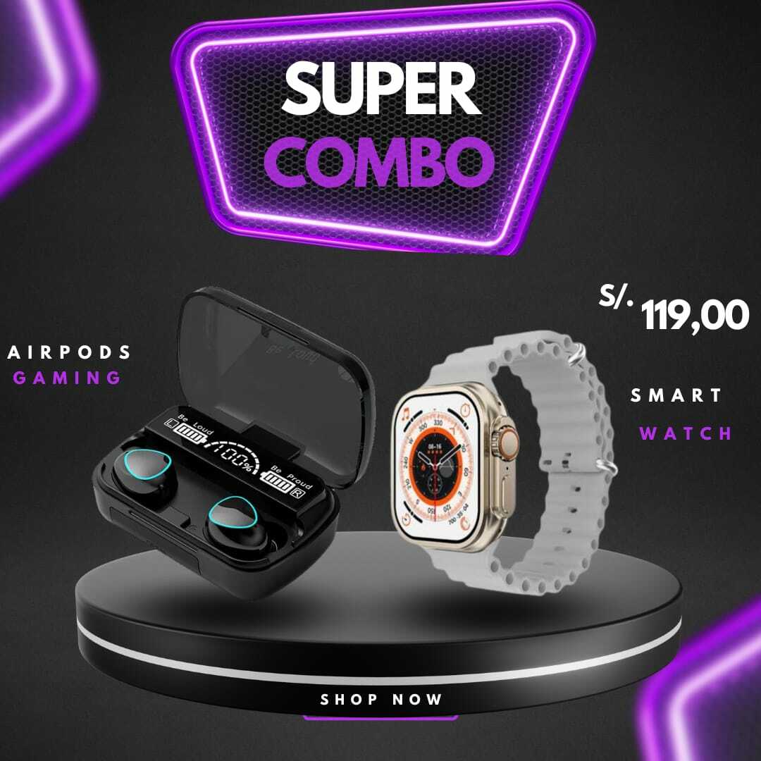 Combo Audifono M10 + Smart Watch i9 Ultra Max