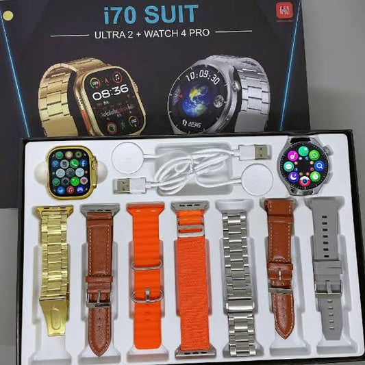 Combo 7 en 1 - 2 Smartwatch Gama alta y 7 Correas